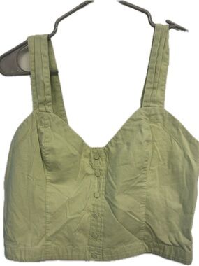 Abercrombie & Fitch Olive Green Button-Front Crop bustier corset type y2k style